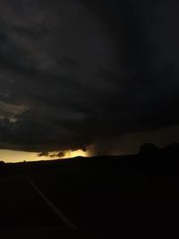 Scenic view of dramatic sky during sunset