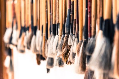 Calligraphy brushes for sale at market