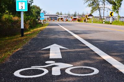 Bicycle lane on the road