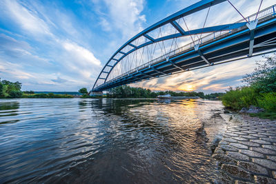 Bridge over river against sky