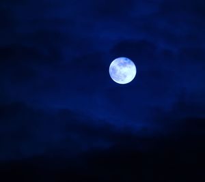 Low angle view of moon in sky