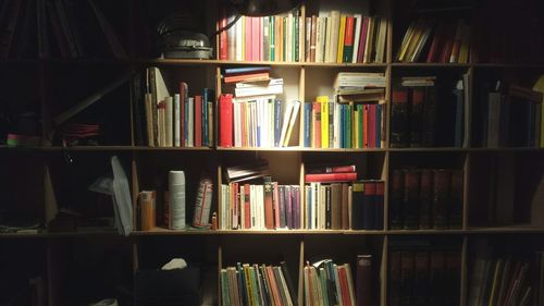 Full frame shot of books in library