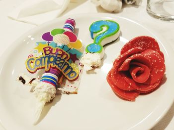 Close-up of cupcakes on table