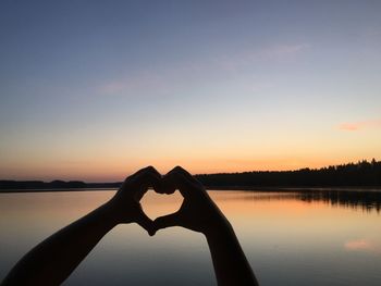 Calm lake at sunset