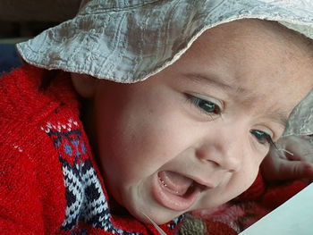 Close-up portrait of cute baby