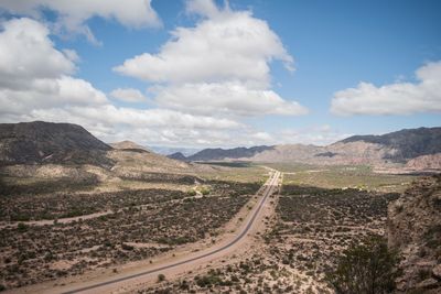 Aerial view of landscape against sky