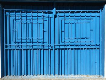 Closed blue metal gate