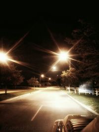 Empty road at night