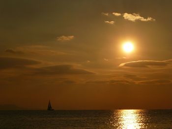 Scenic view of sea at sunset