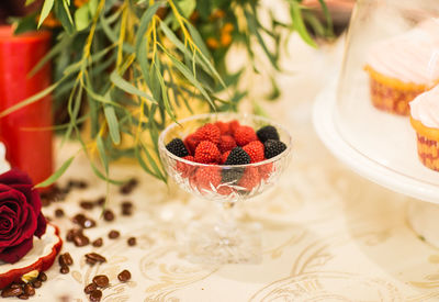 Close-up of food on table