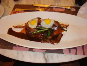 Close-up of served food