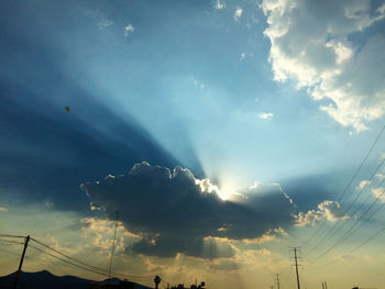 Low angle view of sky during sunset