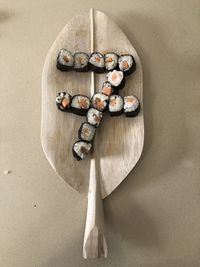 High angle view of food on table