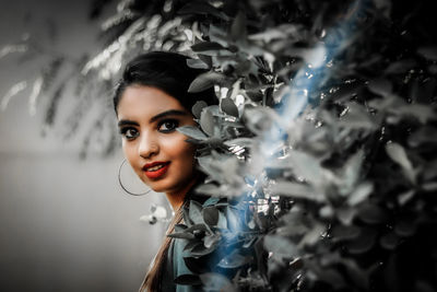 Close-up portrait of young woman