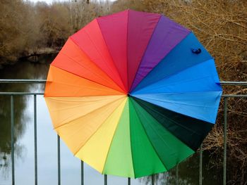 Close-up of multi colored umbrella