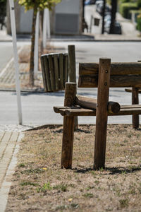 Empty bench in park