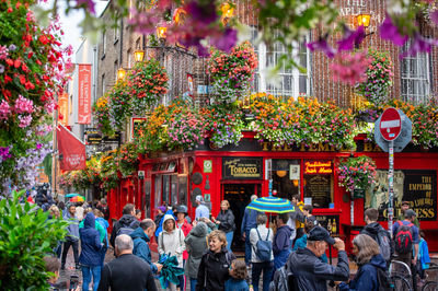 People walking on street in city