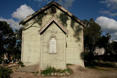 Low angle view of a building against sky