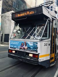 Information sign on street in city