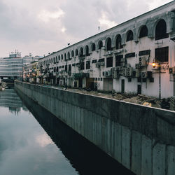 Reflection of buildings in water