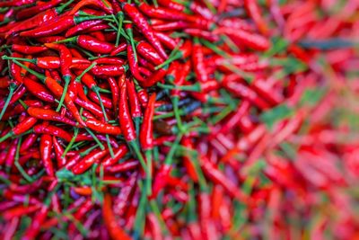 Full frame shot of red chili peppers for sale