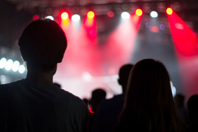 Rear view of people at music concert