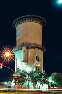 Low angle view of illuminated building