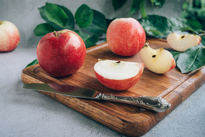 Close-up of food on cutting board