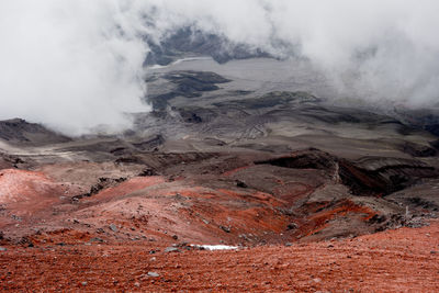 Scenic view of volcanic landscape