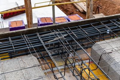 High angle view of construction site