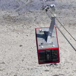 High angle view of telephone booth