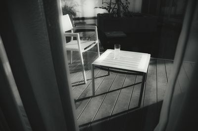 Close-up of table at home