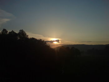 Scenic view of landscape against sky at sunset