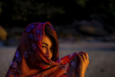 Close-up portrait of a young woman