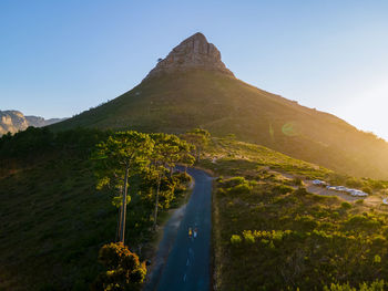 Scenic view of mountains against clear sky