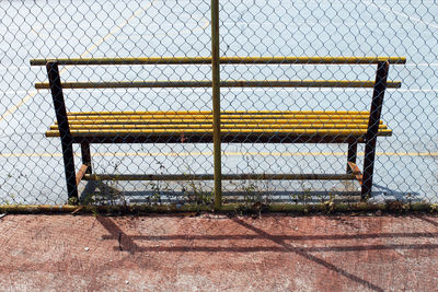 Bench on the basket ball court