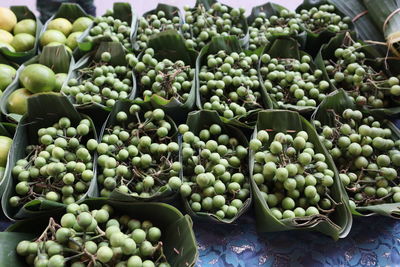 High angle view of fruits for sale in market