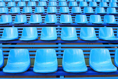 Full frame shot of empty seats in stadium