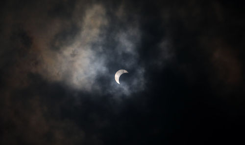 Low angle view of moon in sky