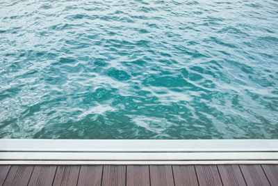 High angle view of pier in swimming pool