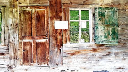 Closed door of old building