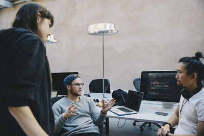 People working on table