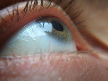 Cropped image of human eye looking away