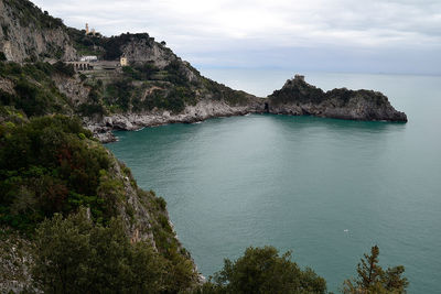 High angle view of sea against sky