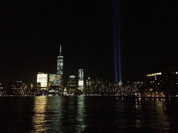 City lit up at night