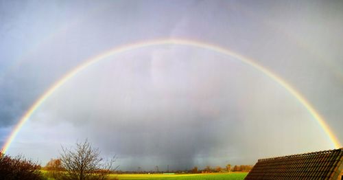 Scenic view of rainbow against sky