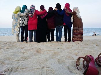 View of people on beach