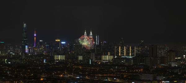 Fireworks display for malaysia independence day celebration