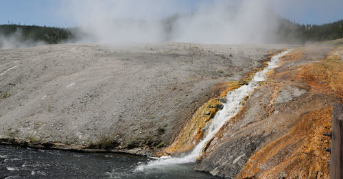 Scenic view of waterfall