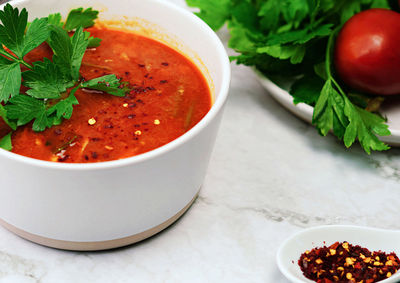 Close-up of food in bowl on table